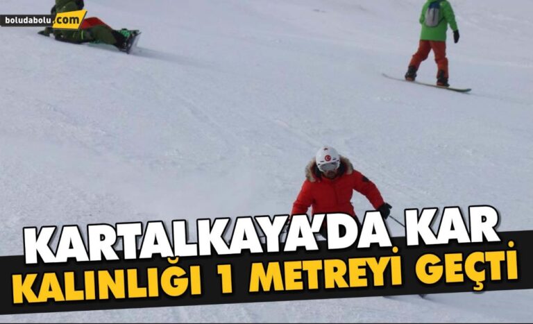 Kartalkaya’da kar kalınlığı 1 metreyi geçti