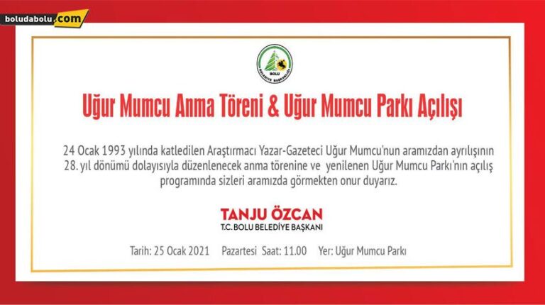 UĞUR MUMCU PARKI AÇILIYOR