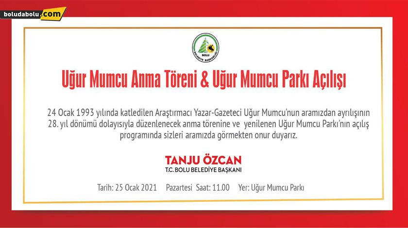 UĞUR MUMCU PARKI AÇILIYOR UĞUR MUMCU PARKI AÇILIYOR