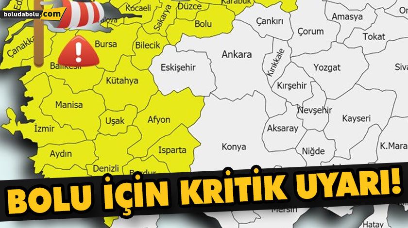 METEOROLOJİ’DEN BOLU İÇİN SARI KODLU UYARI YAPILDI METEOROLOJİ’DEN BOLU İÇİN SARI KODLU UYARI YAPILDI