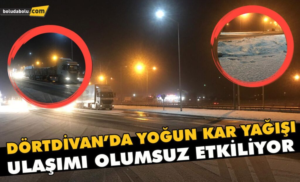 Dörtdivan’da yoğun kar yağışı ulaşımı olumsuz etkiliyor Dörtdivan’da yoğun kar yağışı ulaşımı olumsuz etkiliyor