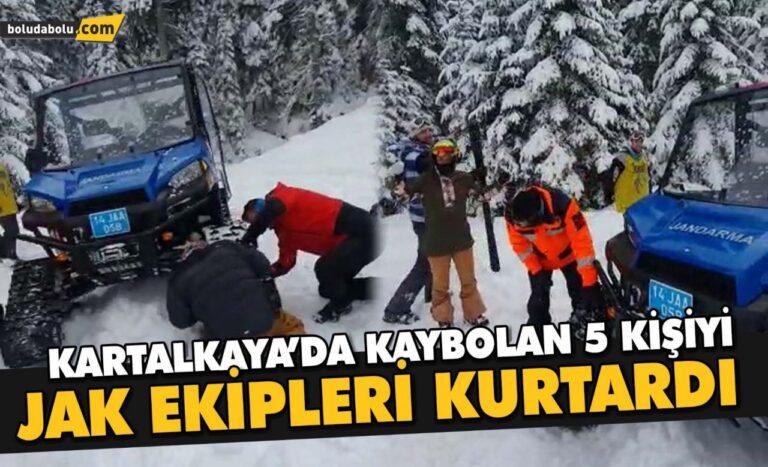 Kartalkaya’da kaybolan 5 kişiyi JAK ekipleri kurtardı