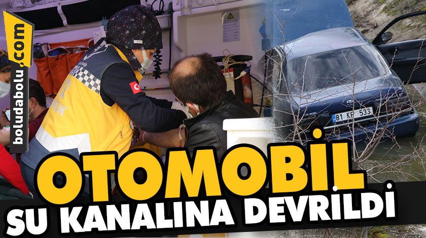 OTOMOBİL SU KANALINA DEVRİLDİ: 2 YARALI OTOMOBİL SU KANALINA DEVRİLDİ: 2 YARALI