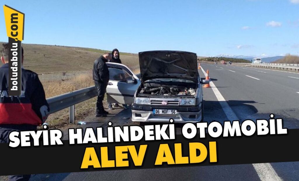 SEYİR HALİNDEKİ OTOMOBİL ALEV ALDI