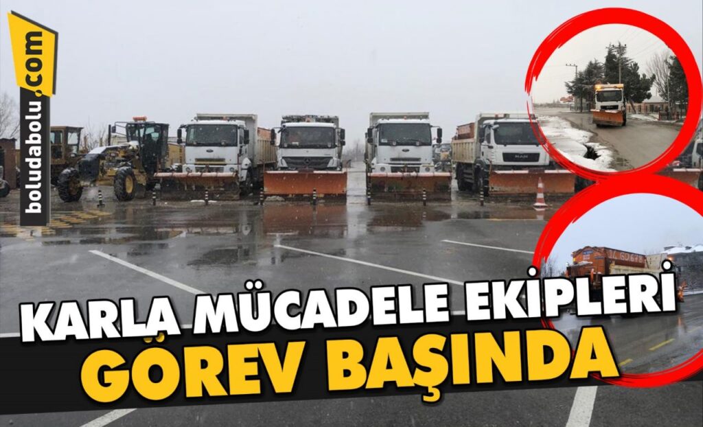 Karla mücadele ekipleri görev başında Karla mücadele ekipleri görev başında