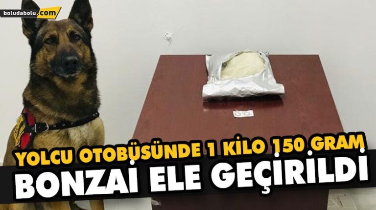 YOLCU OTOBÜSÜNDE 1 KİLO 150 GRAM BONZAİ ELE GEÇİRİLDİ