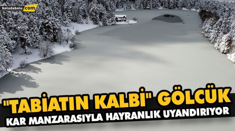 “TABİATIN KALBİ” GÖLCÜK KAR MANZARASIYLA HAYRANLIK UYANDIRIYOR