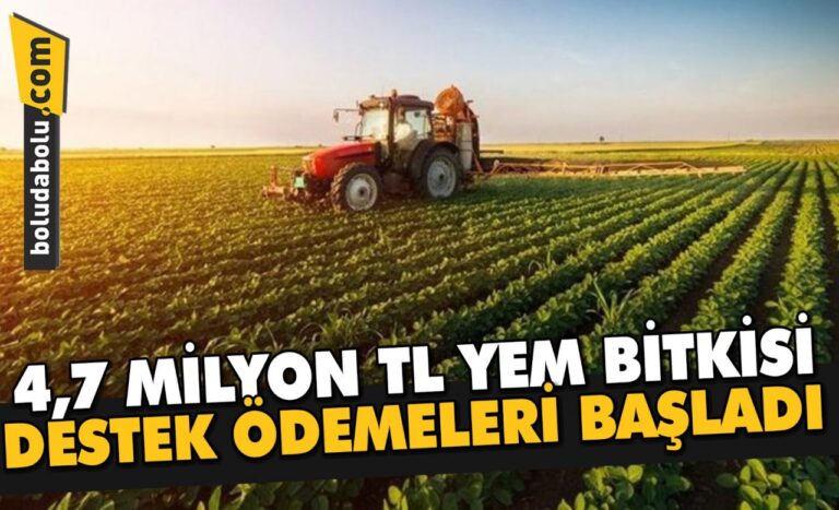 4,7 MİLYON TL YEM BİTKİSİ DESTEK ÖDEMELERİ BAŞLADI