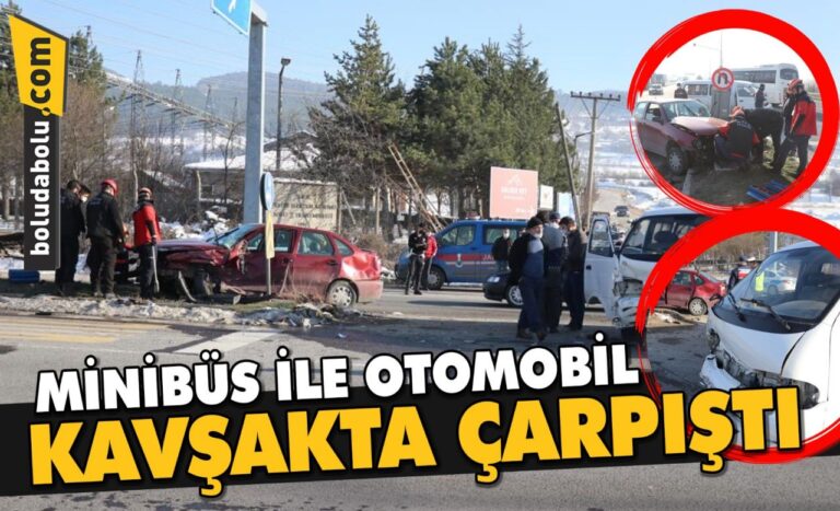 Minibüs ile otomobil kavşakta çarpıştı: 2 yaralı