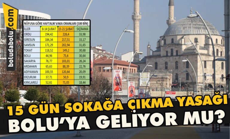 15 gün sokağa çıkma yasağı Bolu’ya geliyor mu?