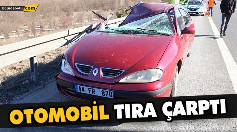 OTOMOBİL TIRA ÇARPTI: 1 YARALI