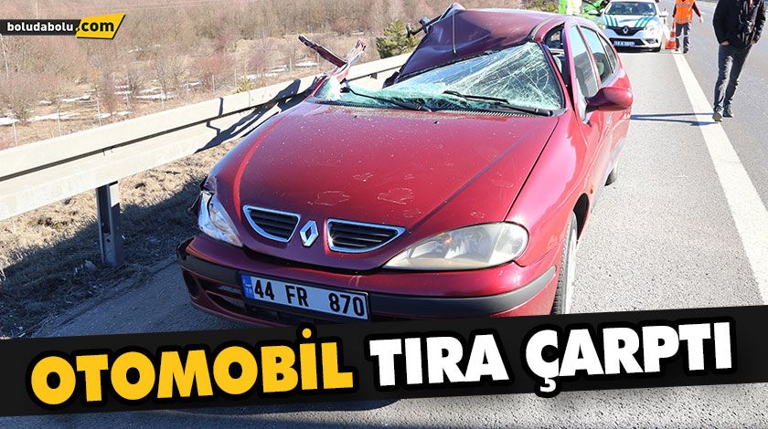 OTOMOBİL TIRA ÇARPTI: 1 YARALI OTOMOBİL TIRA ÇARPTI: 1 YARALI