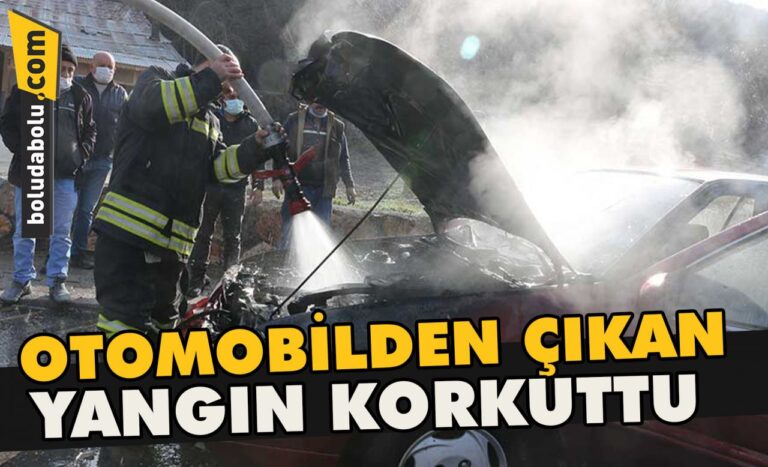 Otomobilden çıkan yangın korkuttu