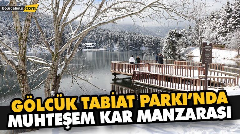 GÖLCÜK TABİAT PARKI’NDA MUHTEŞEM KAR MANZARASI