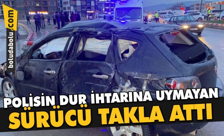 Polisin dur ihtarına uymayan sürücü takla attı