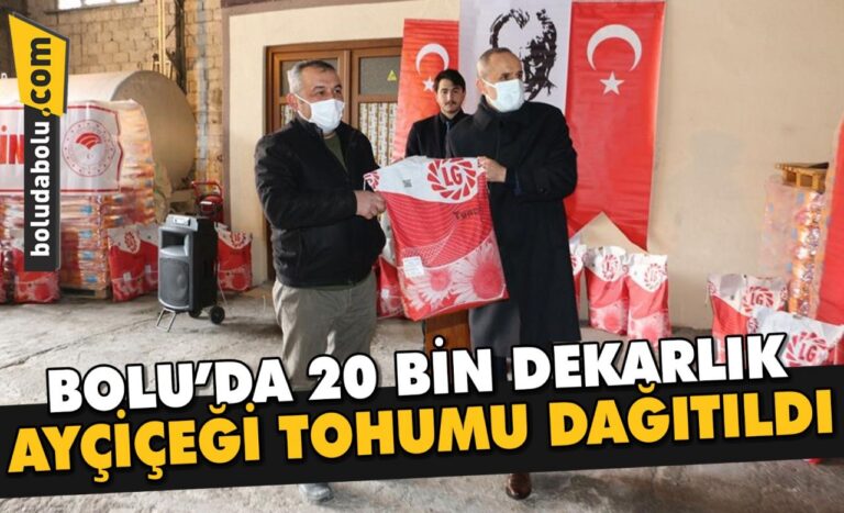 Bolu’da 20 bin dekarlık ayçiçeği tohumu dağıtıldı