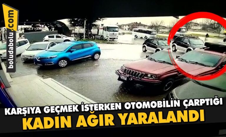 Karşıya geçmek isterken otomobilin çarptığı kadın ağır yaralandı