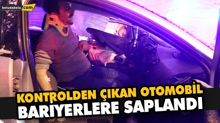 KONTROLDEN ÇIKAN OTOMOBİL BARİYERLERE SAPLANDI KONTROLDEN ÇIKAN OTOMOBİL BARİYERLERE SAPLANDI