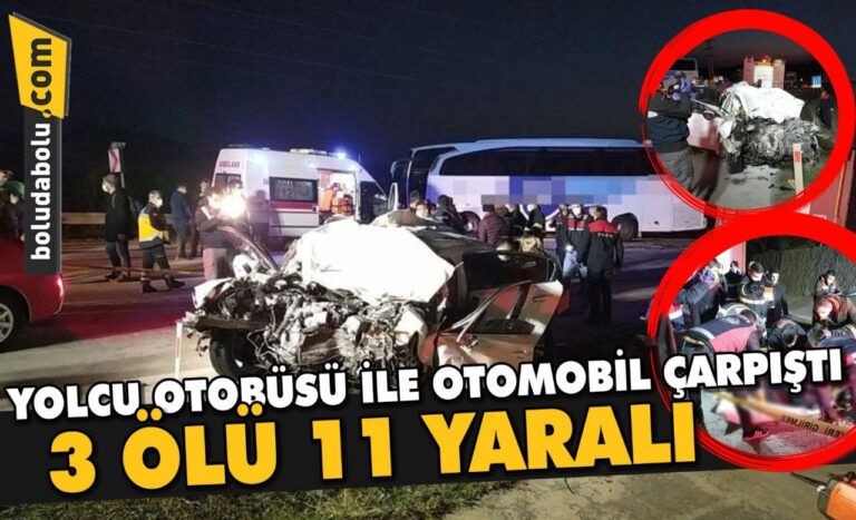 Akçakoca’da yolcu otobüsü ile otomobil çarpıştı: 3 ölü, 11 yaralı