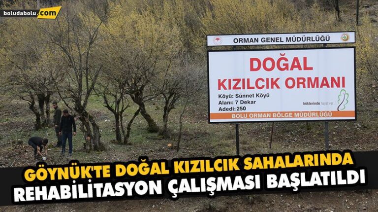 GÖYNÜK’TE DOĞAL KIZILCIK SAHALARINDA REHABİLİTASYON ÇALIŞMASI BAŞLATILDI