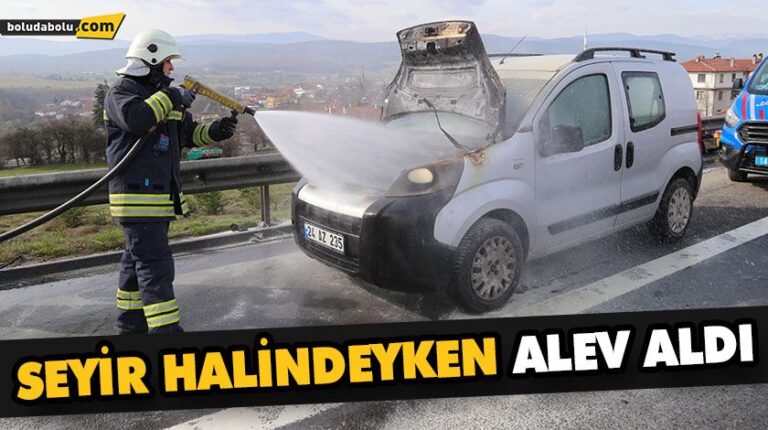 Seyir halindeyken yanan araçta maddi hasar oluştu