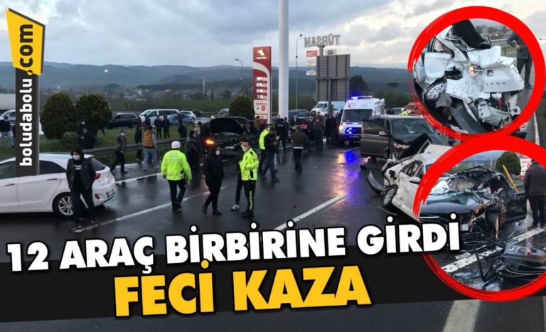12 ARACIN KARIŞTIĞI ZİNCİRLEME KAZADA 8 KİŞİ YARALANDI