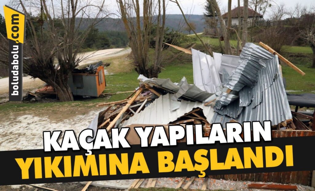 Bolu’da Yedigöller yolu üzerindeki kaçak yapıların yıkımına başlandı Bolu’da Yedigöller yolu üzerindeki kaçak yapıların yıkımına başlandı
