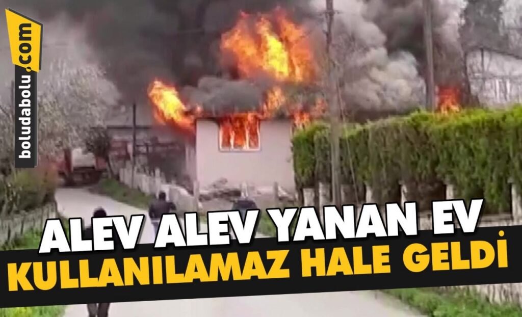 ALEV ALEV YANAN EV KULLANILAMAZ HALE GELDİ ALEV ALEV YANAN EV KULLANILAMAZ HALE GELDİ