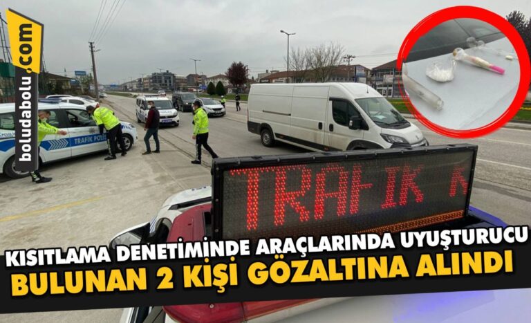 Düzce’de kısıtlama denetiminde araçlarında uyuşturucu bulunan 2 kişi gözaltına alındı