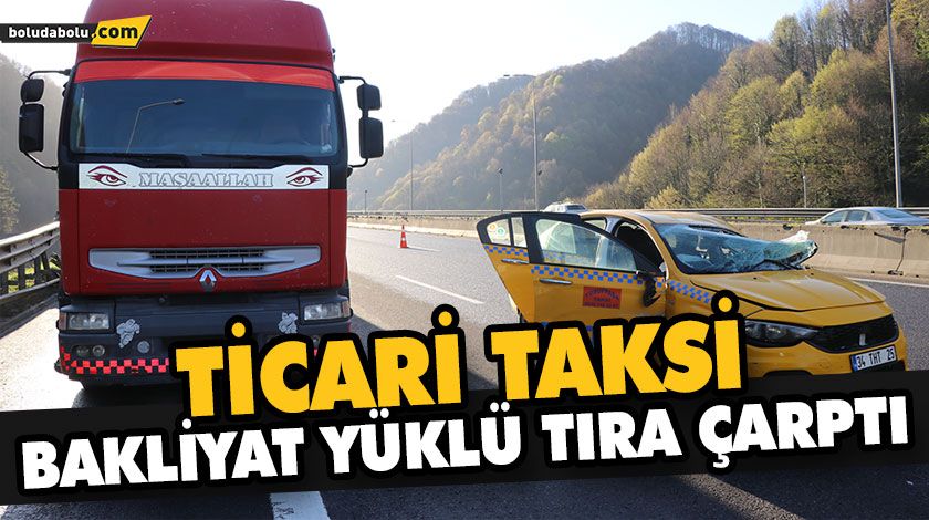 ANADOLU OTOYOLU’NDA TIRLA ÇARPIŞAN TAKSİNİN SÜRÜCÜSÜ YARALANDI ANADOLU OTOYOLU’NDA TIRLA ÇARPIŞAN TAKSİNİN SÜRÜCÜSÜ YARALANDI