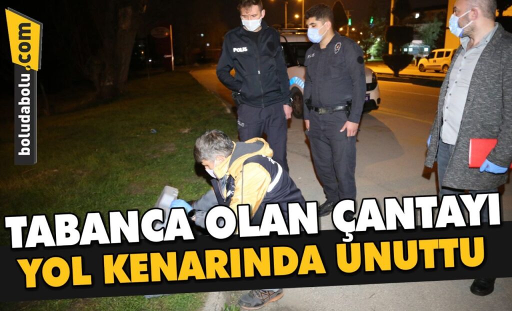Bolu’da yol kenarında unutulan çantadan silah çıktı Bolu’da yol kenarında unutulan çantadan silah çıktı