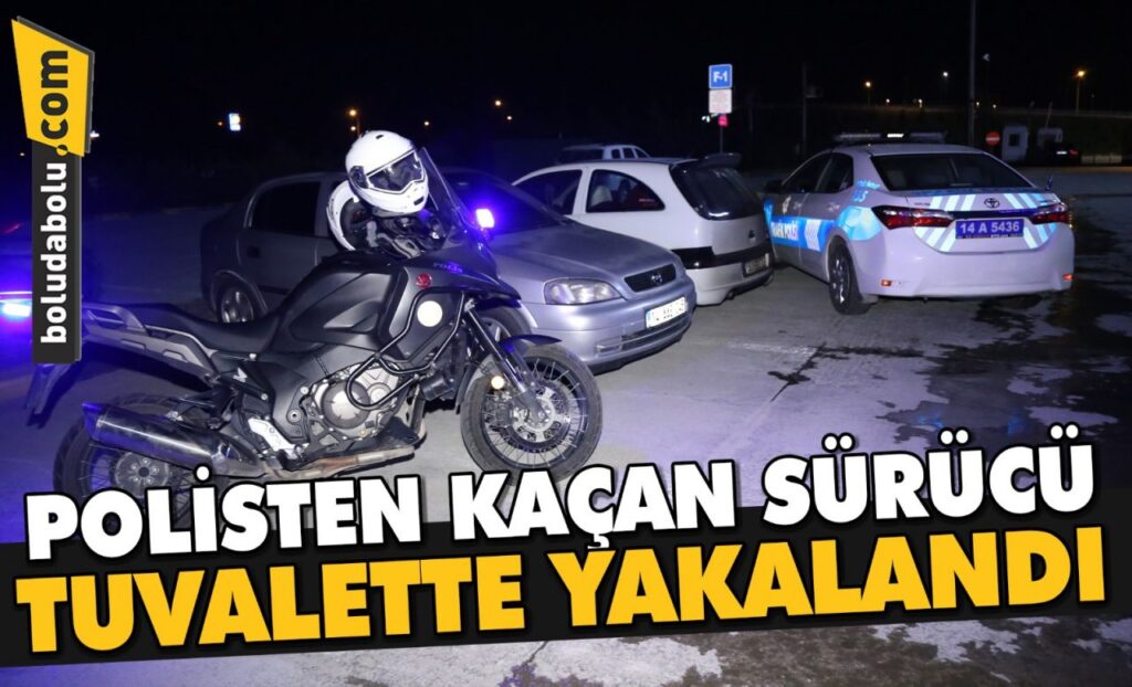 Bolu’da “dur” ihtarına uymayarak kaçan otomobilin sürücüsü akaryakıt istasyonunun tuvaletinde yakalandı Bolu’da “dur” ihtarına uymayarak kaçan otomobilin sürücüsü akaryakıt istasyonunun tuvaletinde yakalandı