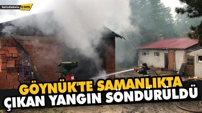 GÖYNÜK’TE SAMANLIKTA ÇIKAN YANGIN SÖNDÜRÜLDÜ