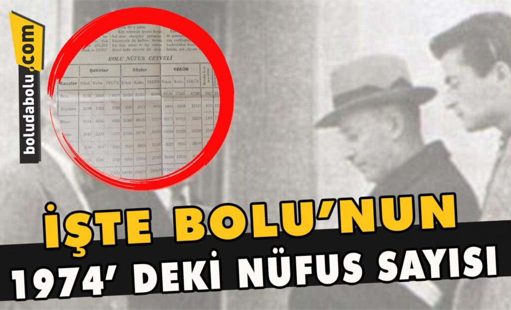 İşte Bolu’nun 1974’deki nüfus sayısı İşte Bolu’nun 1974’deki nüfus sayısı