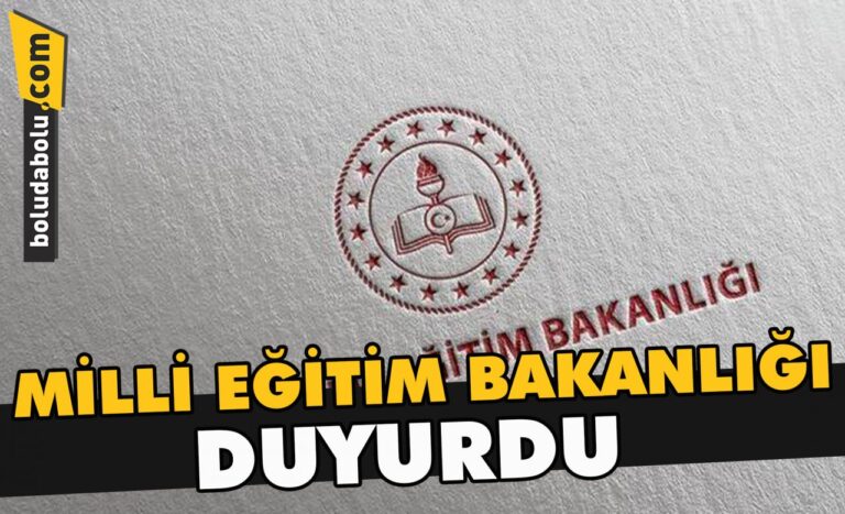 Milli Eğitim Bakanlığı duyurdu