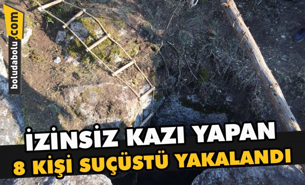 İzinsiz kazı yapan 8 şüpheli suçüstü yakalandı İzinsiz kazı yapan 8 şüpheli suçüstü yakalandı