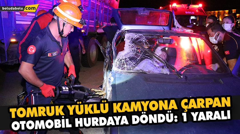 TOMRUK YÜKLÜ KAMYONA ÇARPAN OTOMOBİL HURDAYA DÖNDÜ: 1 YARALI TOMRUK YÜKLÜ KAMYONA ÇARPAN OTOMOBİL HURDAYA DÖNDÜ: 1 YARALI