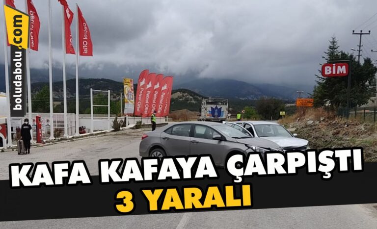 İki otomobilin çarpışması sonucu 3 kişi yaralandı