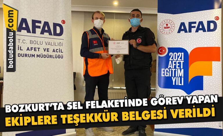 Bozkurt’ta sel felaketinde görev yapan ekiplere teşekkür belgesi verildi