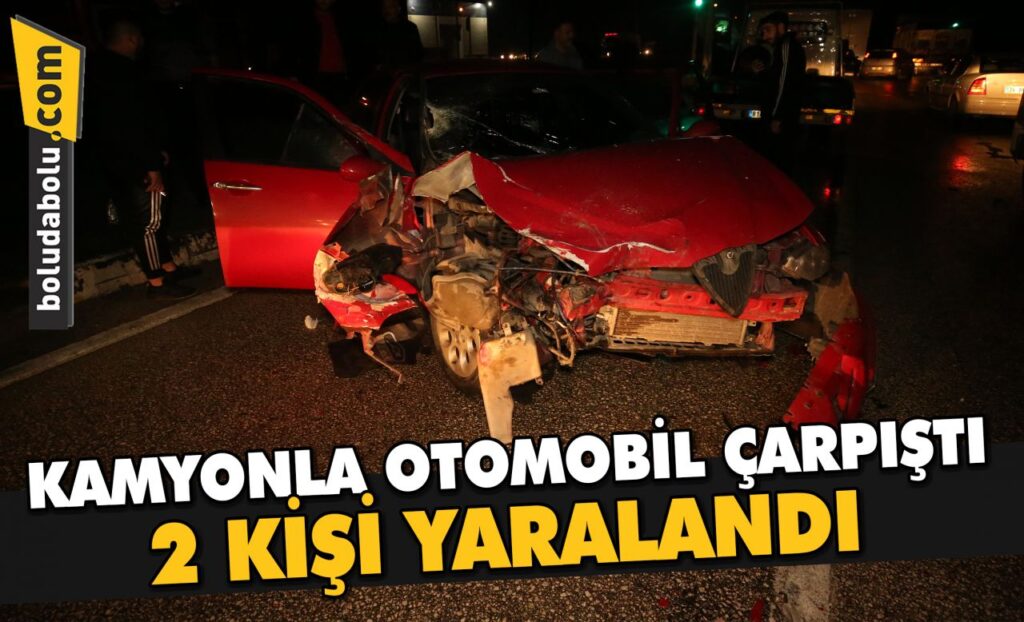 Düzce’de kamyonla otomobilin çarpışması sonucu 2 kişi yaralandı Düzce’de kamyonla otomobilin çarpışması sonucu 2 kişi yaralandı