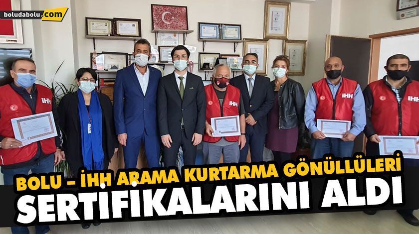 BOLU – İHH ARAMA KURTARMA GÖNÜLLÜLERİ SERTİFİKALARINI ALDI BOLU – İHH ARAMA KURTARMA GÖNÜLLÜLERİ SERTİFİKALARINI ALDI
