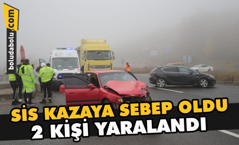 Bolu’da sis nedeniyle otomobillerin çarpıştığı kazada 2 kişi yaralandı