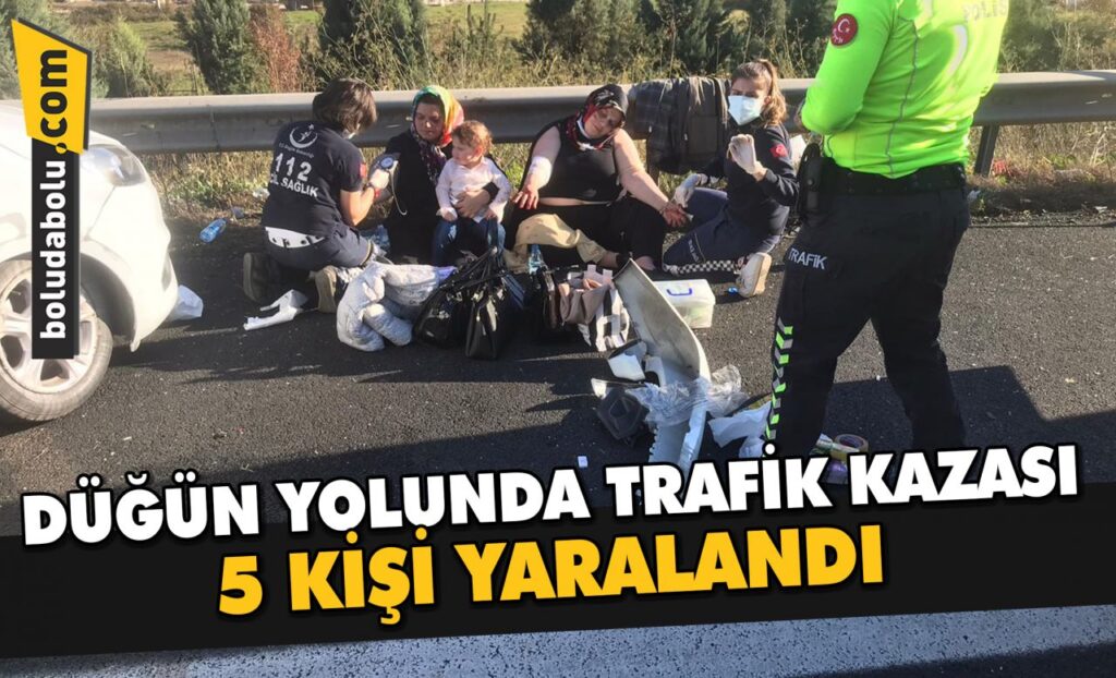 Düzce’de düğün yolundaki trafik kazasında 5 kişi yaralandı Düzce’de düğün yolundaki trafik kazasında 5 kişi yaralandı