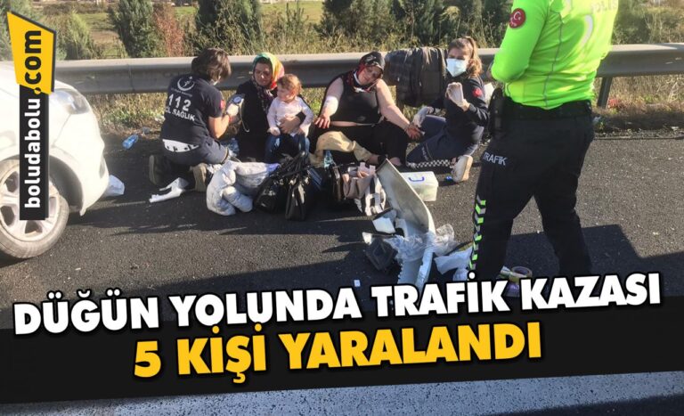 Düzce’de düğün yolundaki trafik kazasında 5 kişi yaralandı