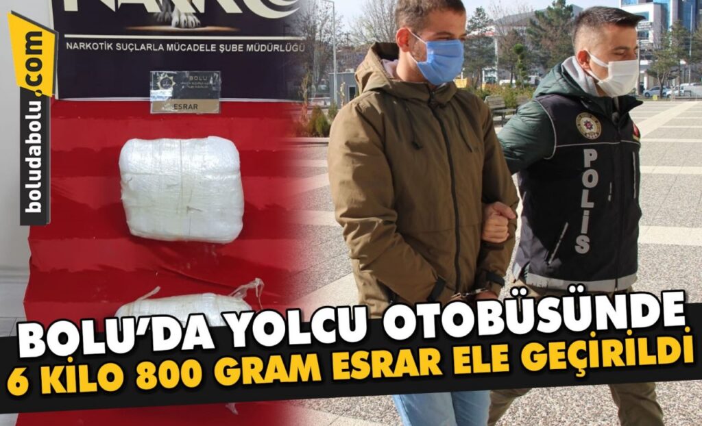 Bolu’da yolcu otobüsünde 6 kilo 800 gram esrar ele geçirildi Bolu’da yolcu otobüsünde 6 kilo 800 gram esrar ele geçirildi