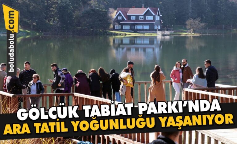 Gölcük Tabiat Parkı’nda ara tatil yoğunluğu yaşanıyor