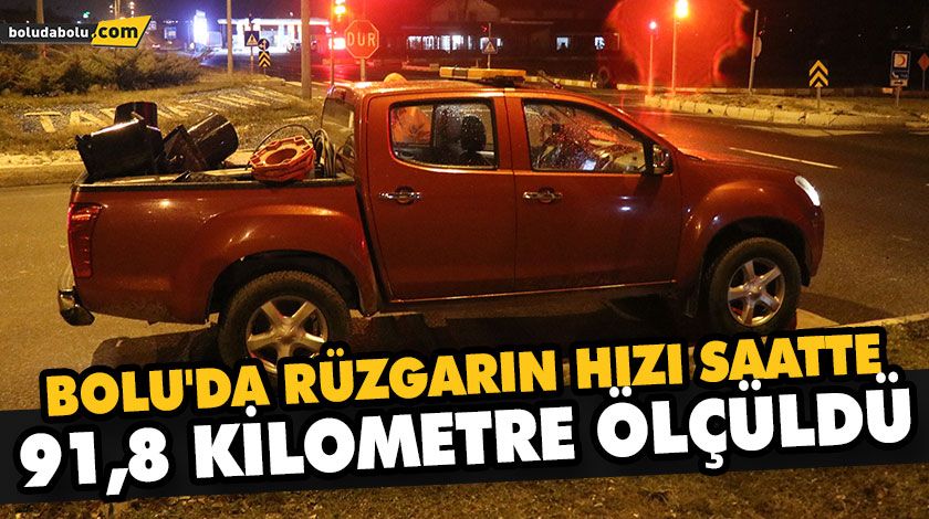 BOLU’DA RÜZGARIN HIZI SAATTE 91,8 KİLOMETRE ÖLÇÜLDÜ BOLU’DA RÜZGARIN HIZI SAATTE 91,8 KİLOMETRE ÖLÇÜLDÜ
