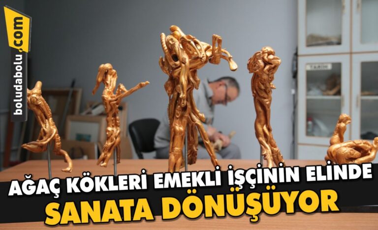 Ağaç kökleri emekli işçinin elinde sanata dönüşüyor
