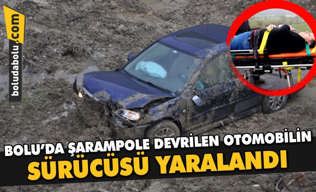 Bolu’da şarampole devrilen otomobilin sürücüsü yaralandı