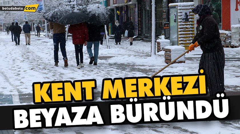 KENT MERKEZİ BEYAZA BÜRÜNDÜ KENT MERKEZİ BEYAZA BÜRÜNDÜ